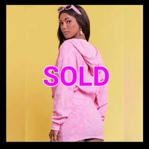 BARBIE X FOREVER 21  Barbie"" Cropped Zip-Up Hoodie